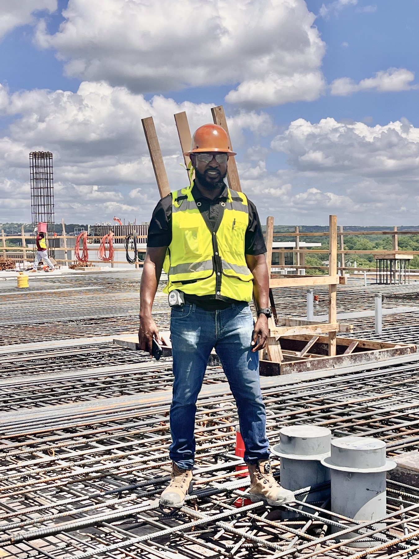 Brandon Rippy on the deck during construction of Ascension Seton Women’s Hospital